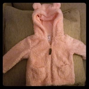 Furry baby hoodie with ears